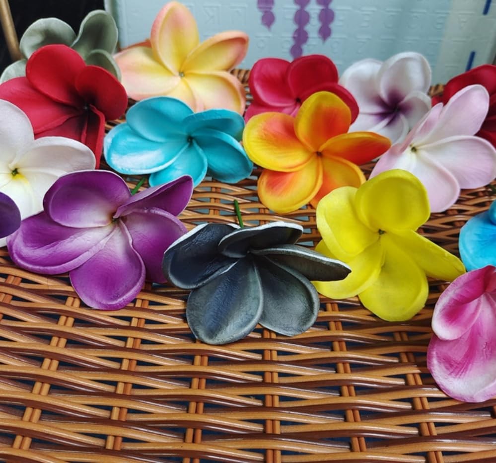 10 pcs Artificial Plumeria Flowers -1.5inch Stems & 3inch Real Touch Lifelike…