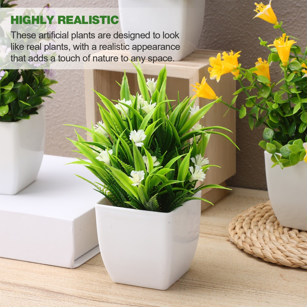 4 Pcs Realistic Fake Potted Plants Indoor Decoration Faux Plants