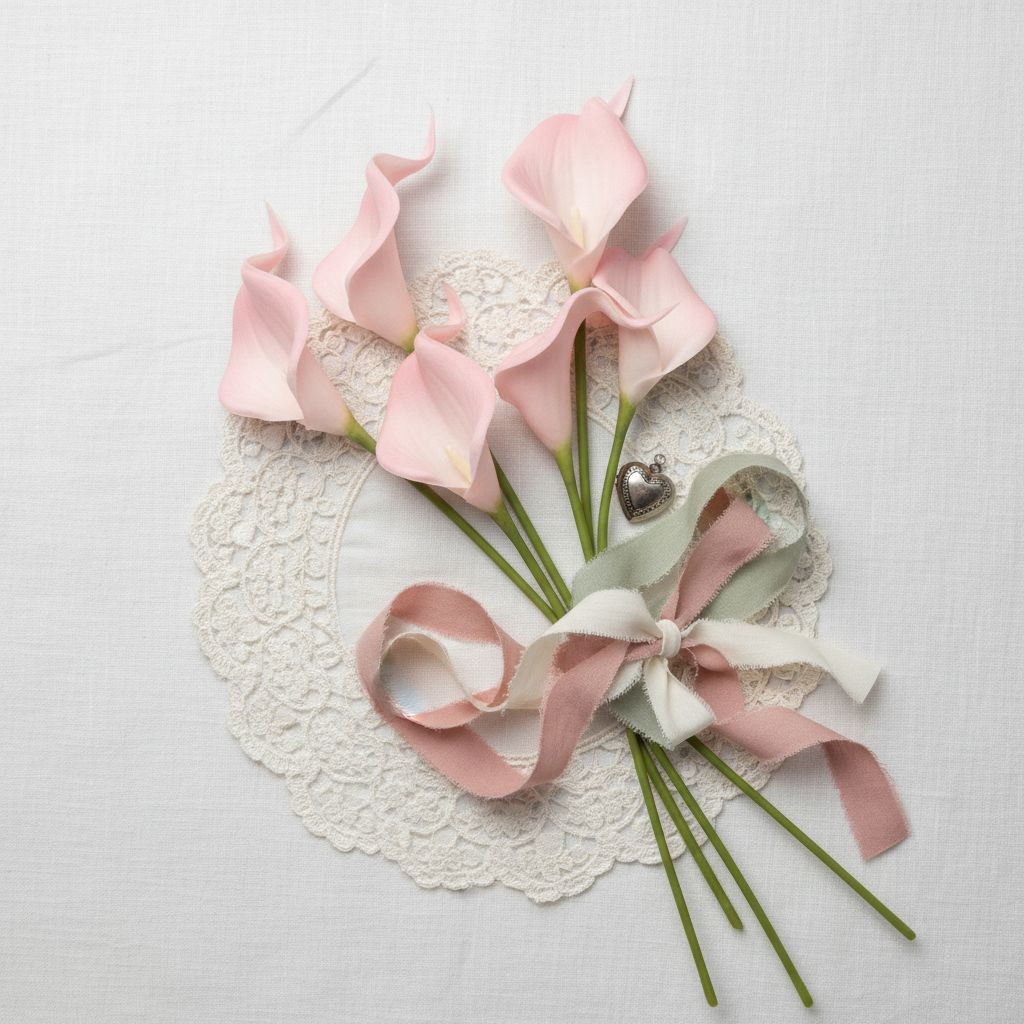 Blush Pink Faux Calla Lily Stems 15 Inch Wedding Artificial Flowers Spring Event