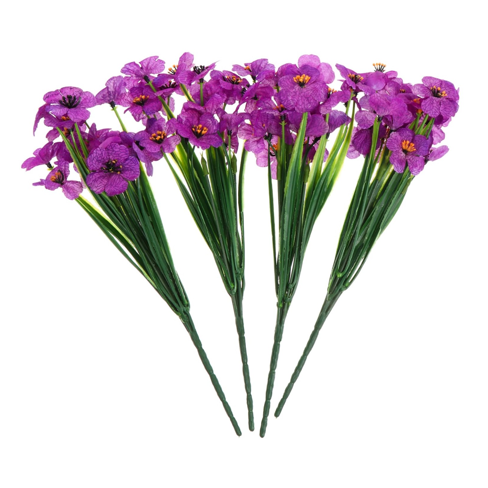 Simulated Violet Flowers 4 Pcs Faux African Violets with Silk Stems 11.41X5.9…