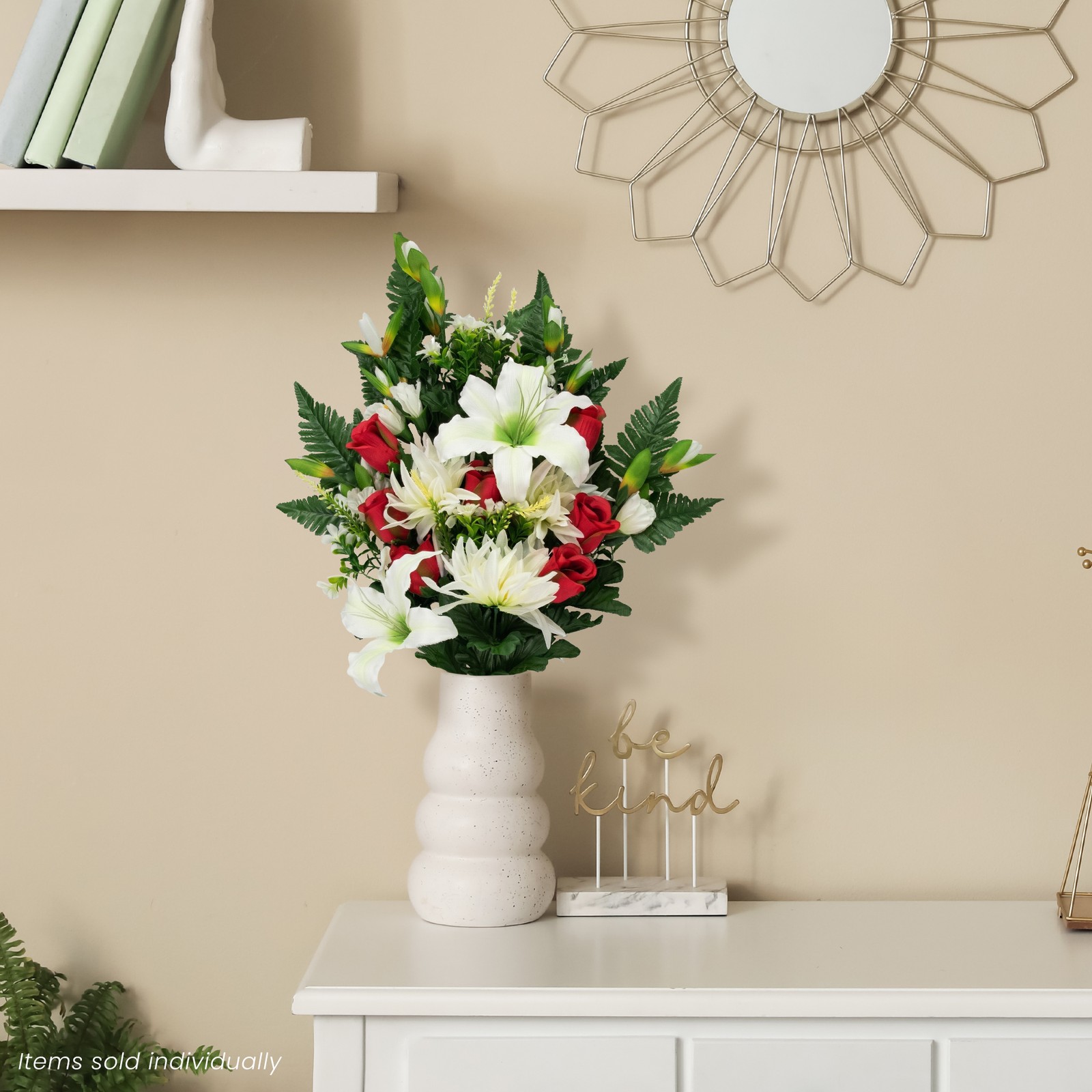 Allstate 26″ Dahlia, Lily and Rose Artificial Silk Floral Half Bouquet