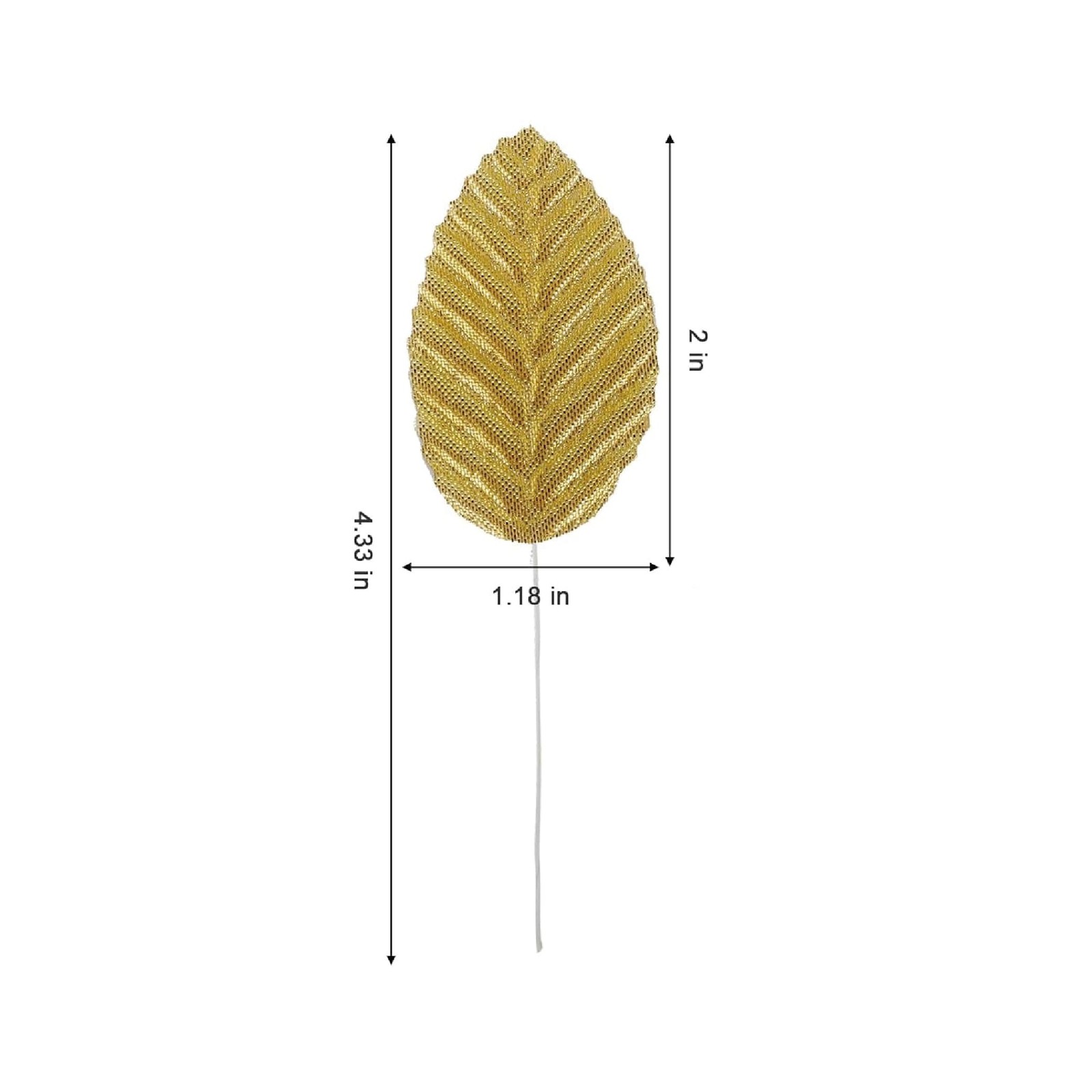 200 Pcs Golden Leaf Decor with Stems Faux Floral Wire Craft Leaves for DIY We…