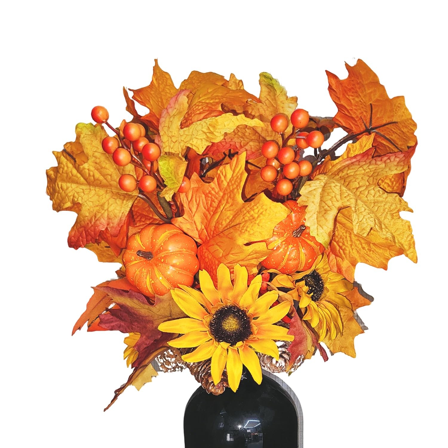 Fall Flowers Artificial for Decoration,16.9 In Fall Floral Stems Picks with P…