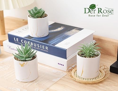3 Pack Small Fake Plants Succulents Plants Artificial in Pots for Home Green
