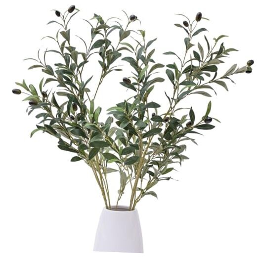 39 Inch Artificial Olive Branch Greenery Stems Fake Plants withLeaves for 2