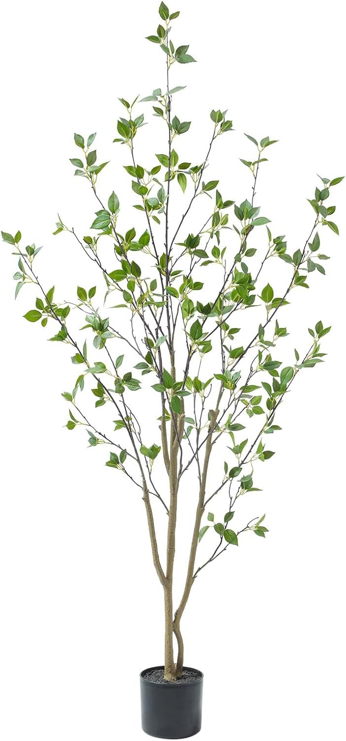 6ft Artificial Minimalist Citrus Tree W/ Lifelike Leaves 72in Faux Citrus Tree
