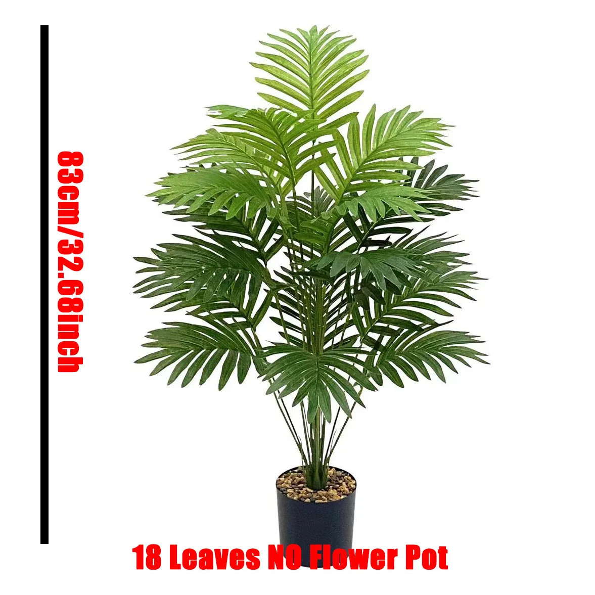 Durable 65-128cm Large Artificial Palm Tree Tropical Green Leaves Fake Plant