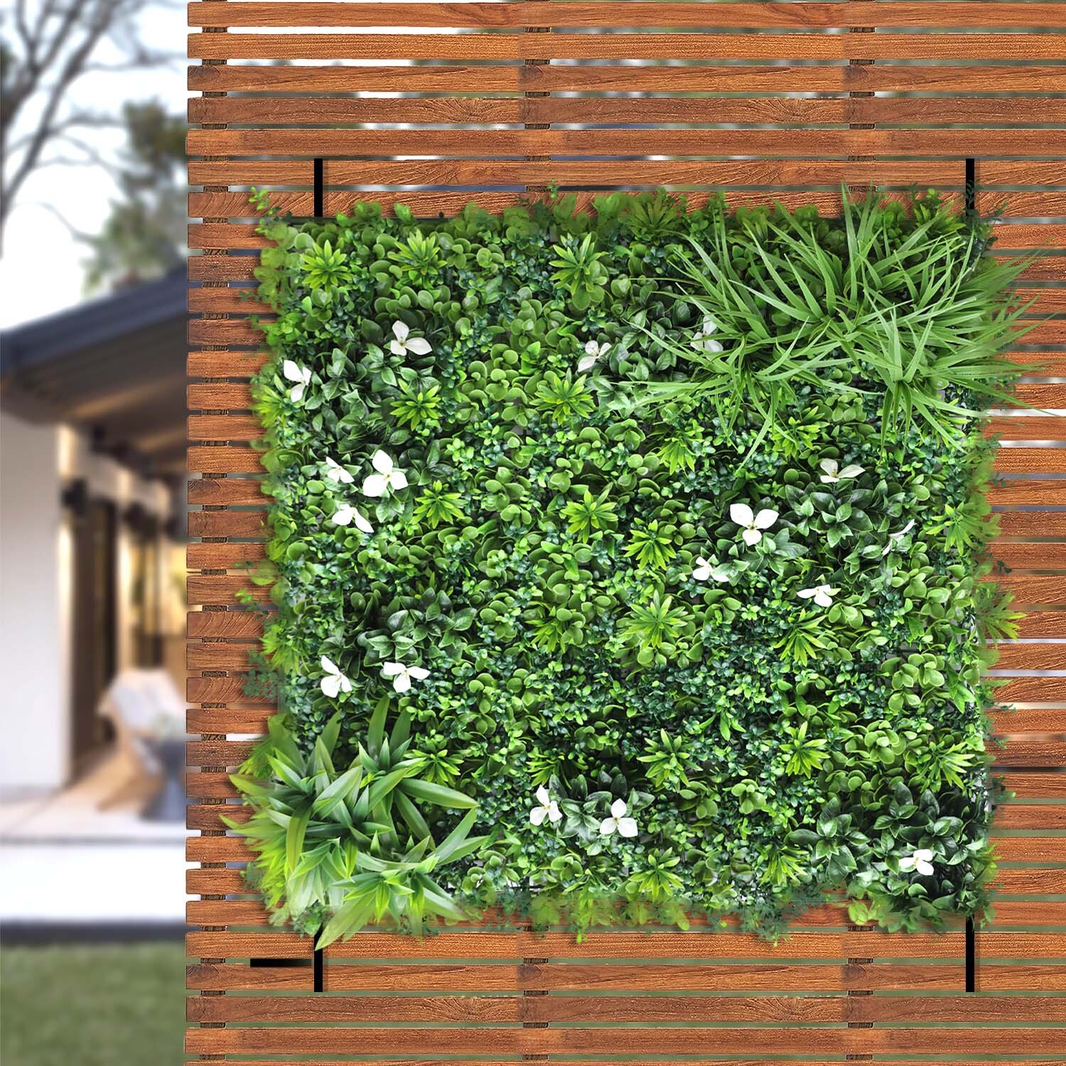 40″ Artificial Faux 3D Mix Leaves Wall Panel Fence Screen Home Outdoor Decor #02