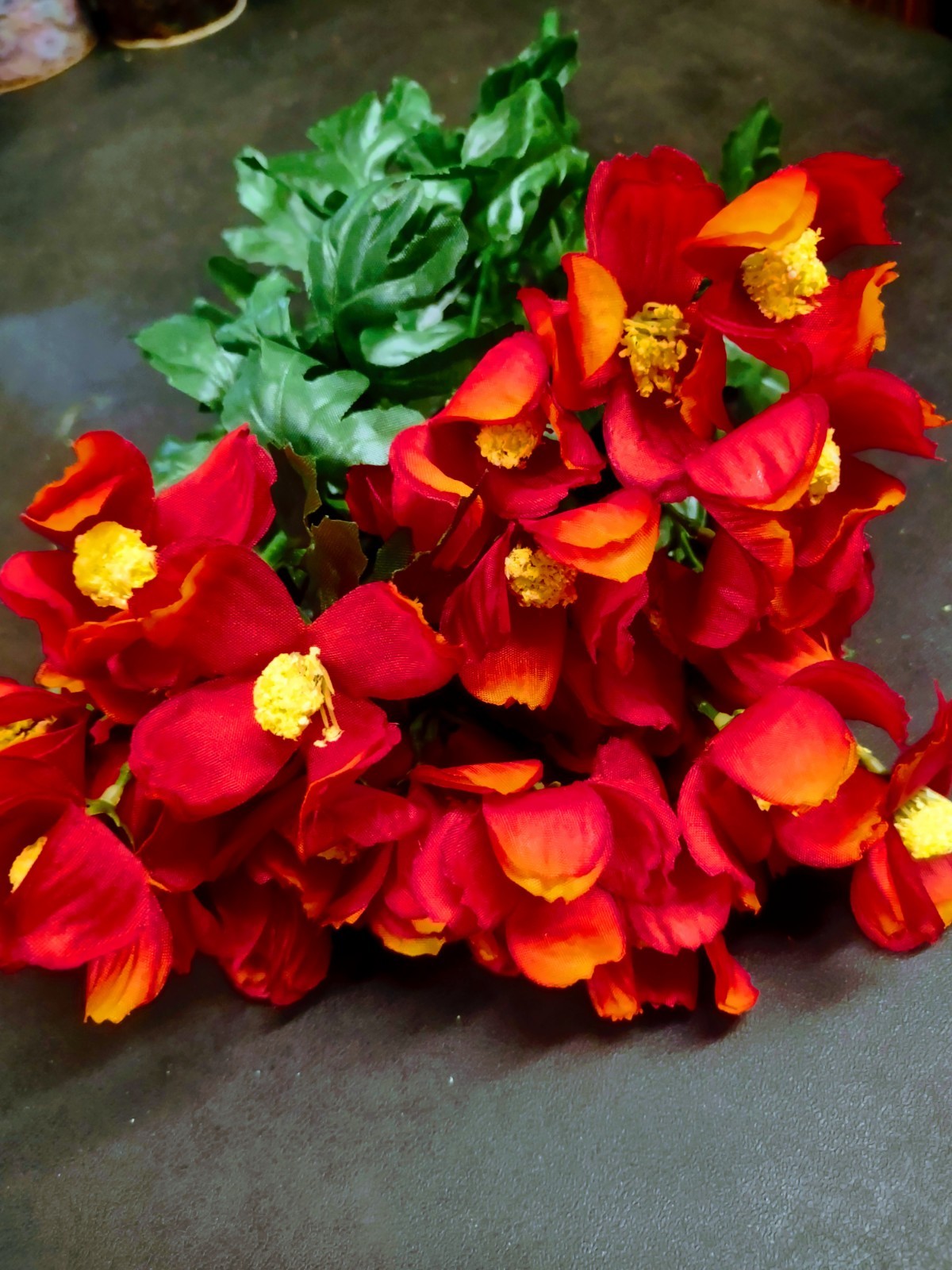 Silk Cosmos Flower Bush w 12 Stems, Bittersweet Flame Orange Autumn Flowers 20″