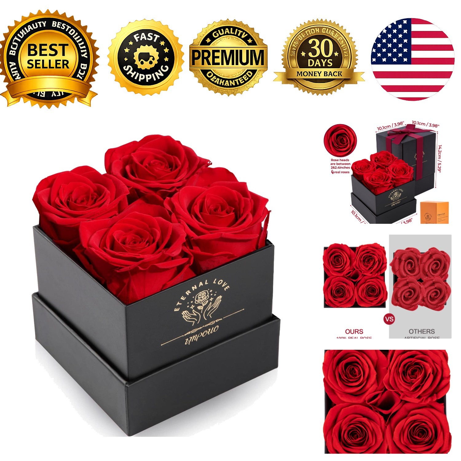Preserved Rose in a Box Forever Preserved Rose Gift for Mom Birthday Gift