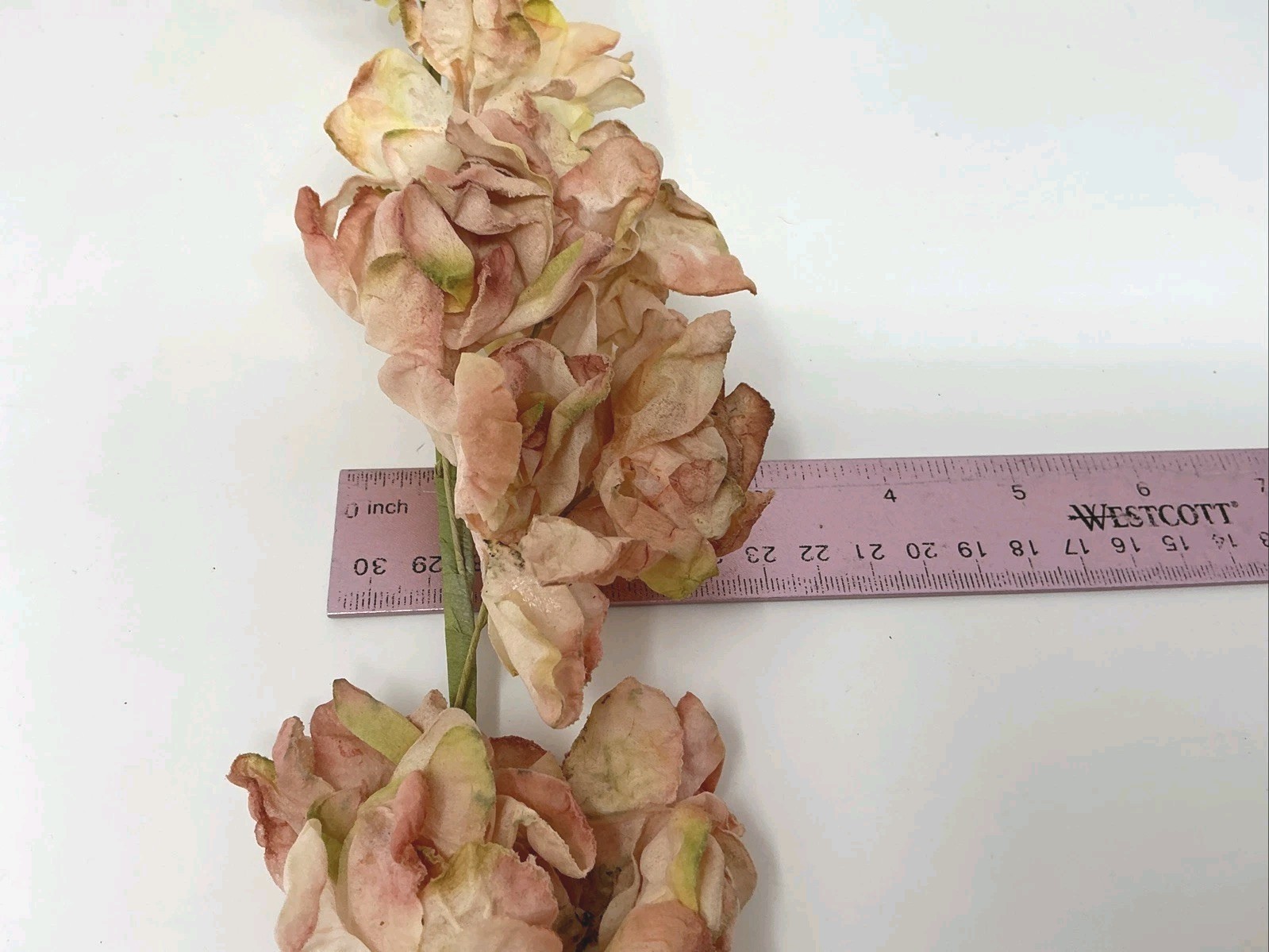 Delphinium Peach Floral Pick 30” Pristine Rose Cream w Pink 26” Lot 3 Picks NOS