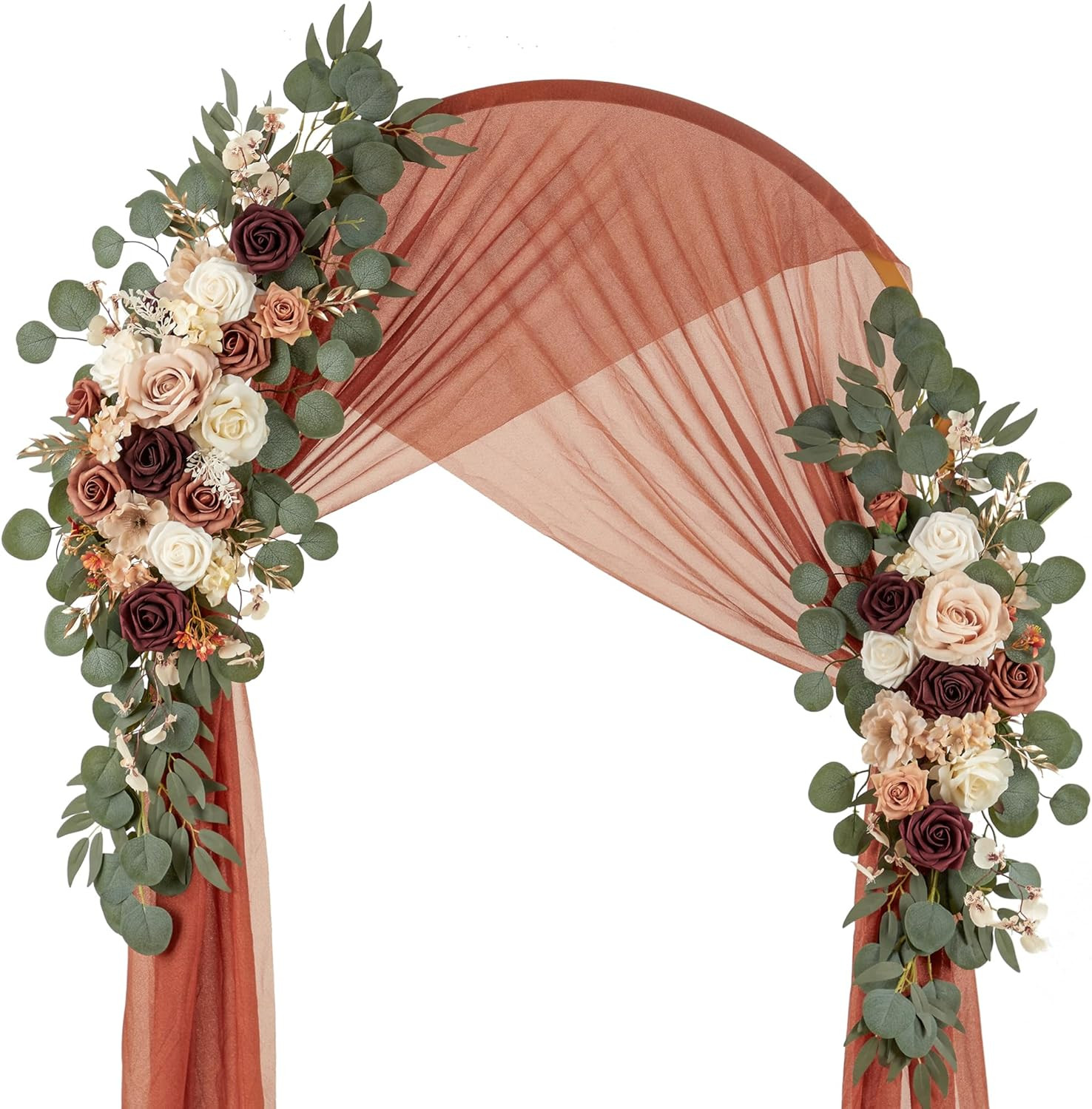 Terracotta & Champagne Floral Swag Set for Wedding Arch & Reception Decor