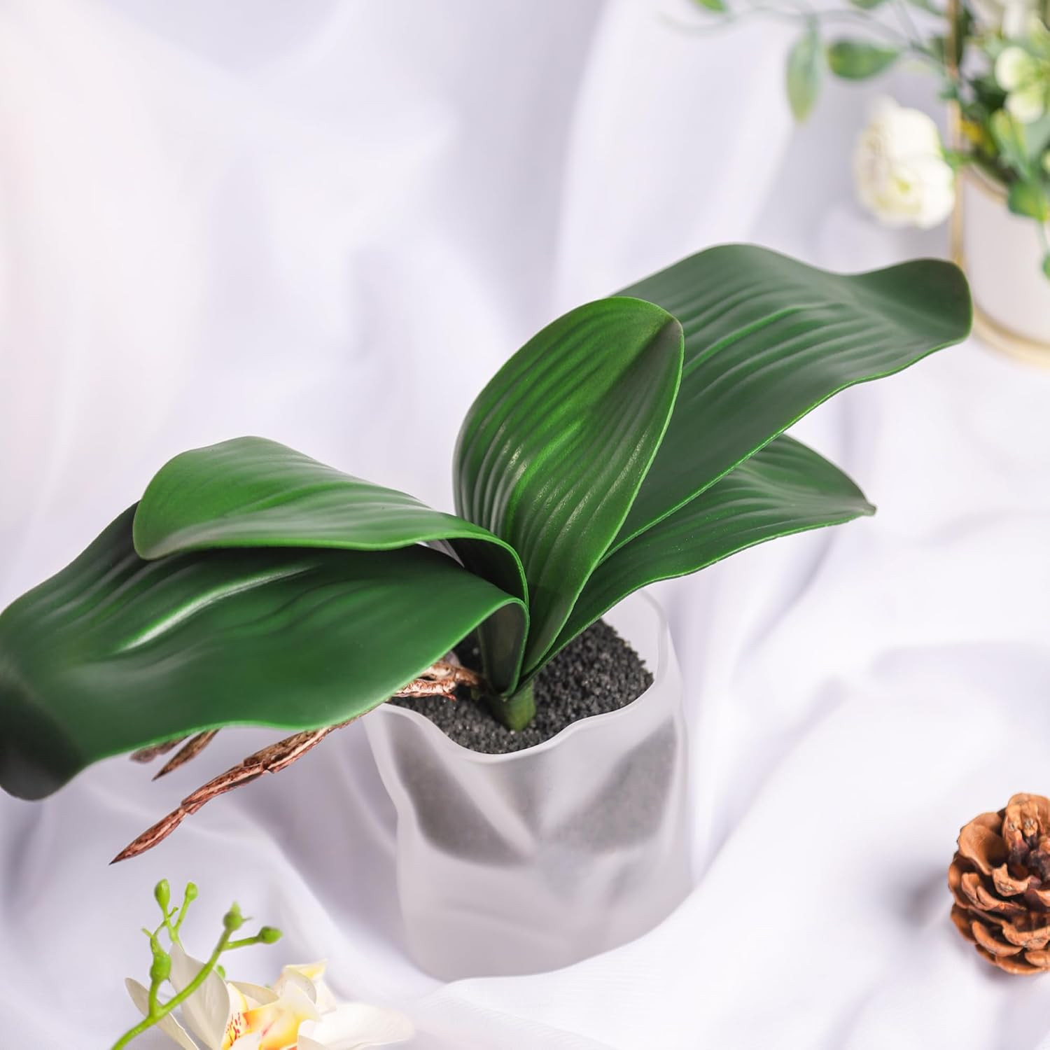 Miracliy Phalaenopsis Orchid Leaves Fake Leaves Real Latex Touch Plants Arrangem
