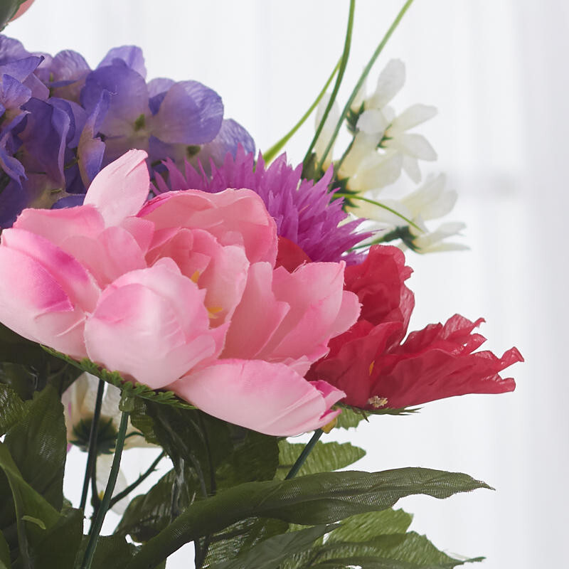 Factory Direct Craft Artificial Peony, Hydrangea and Mum Bush