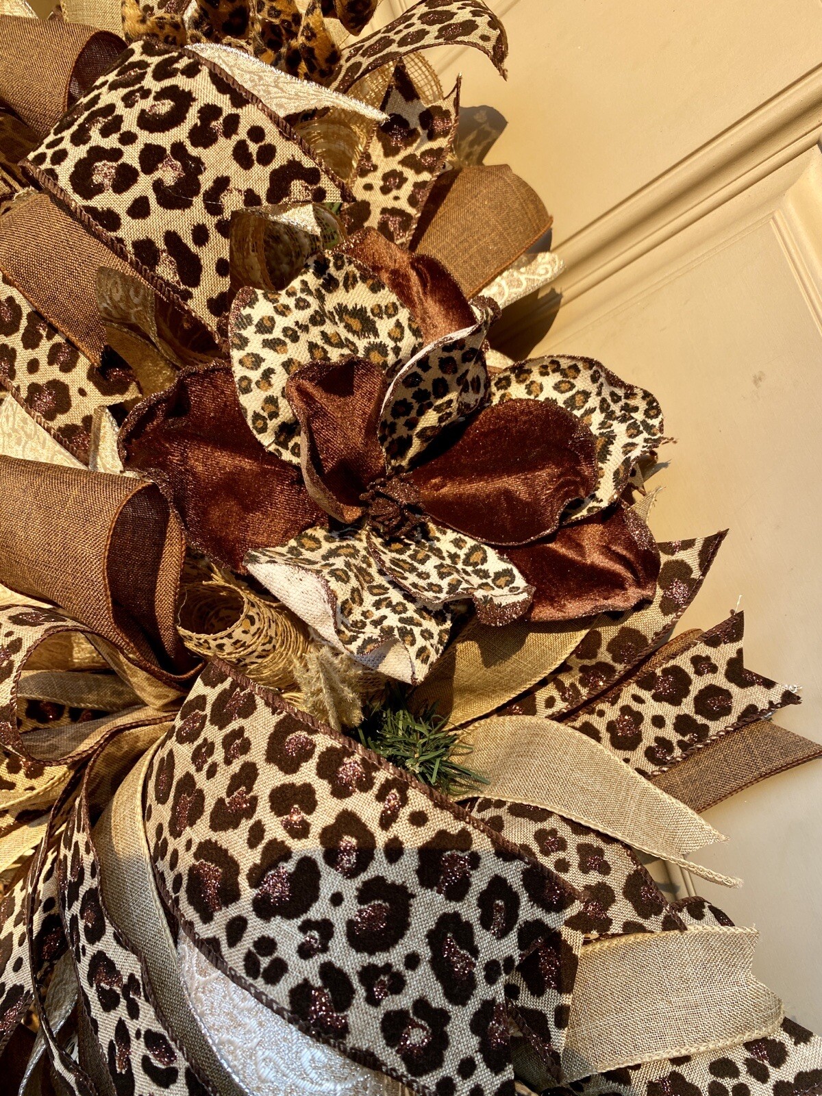Boho Wreath Elegant Front Door Leopard Swag Housewarming / Wedding Gift