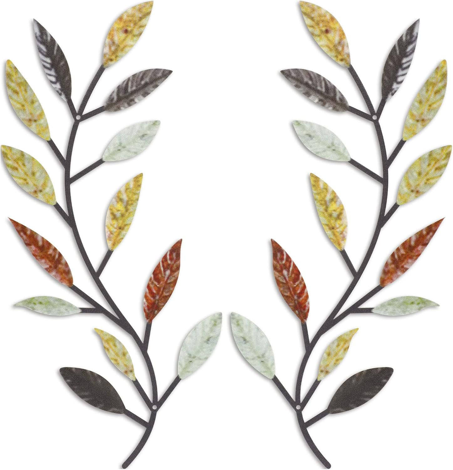 2 Pieces Metal Tree Leaf Wall Decor Vine Olive Branch Leaf Wall Art