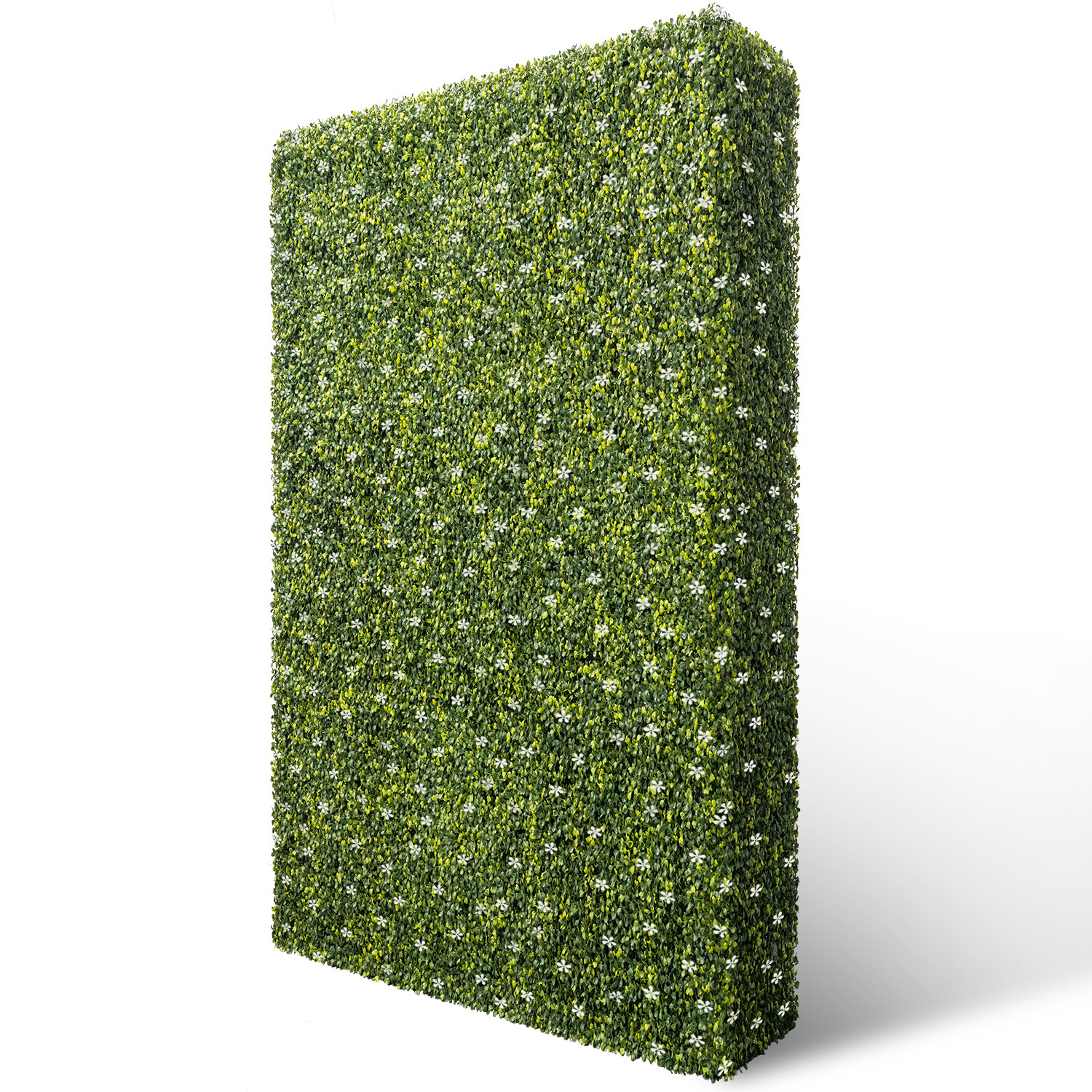 Patio Faux Hedge Wall with Flowers Artificial Boxwood Leaf Fence for Garden Home