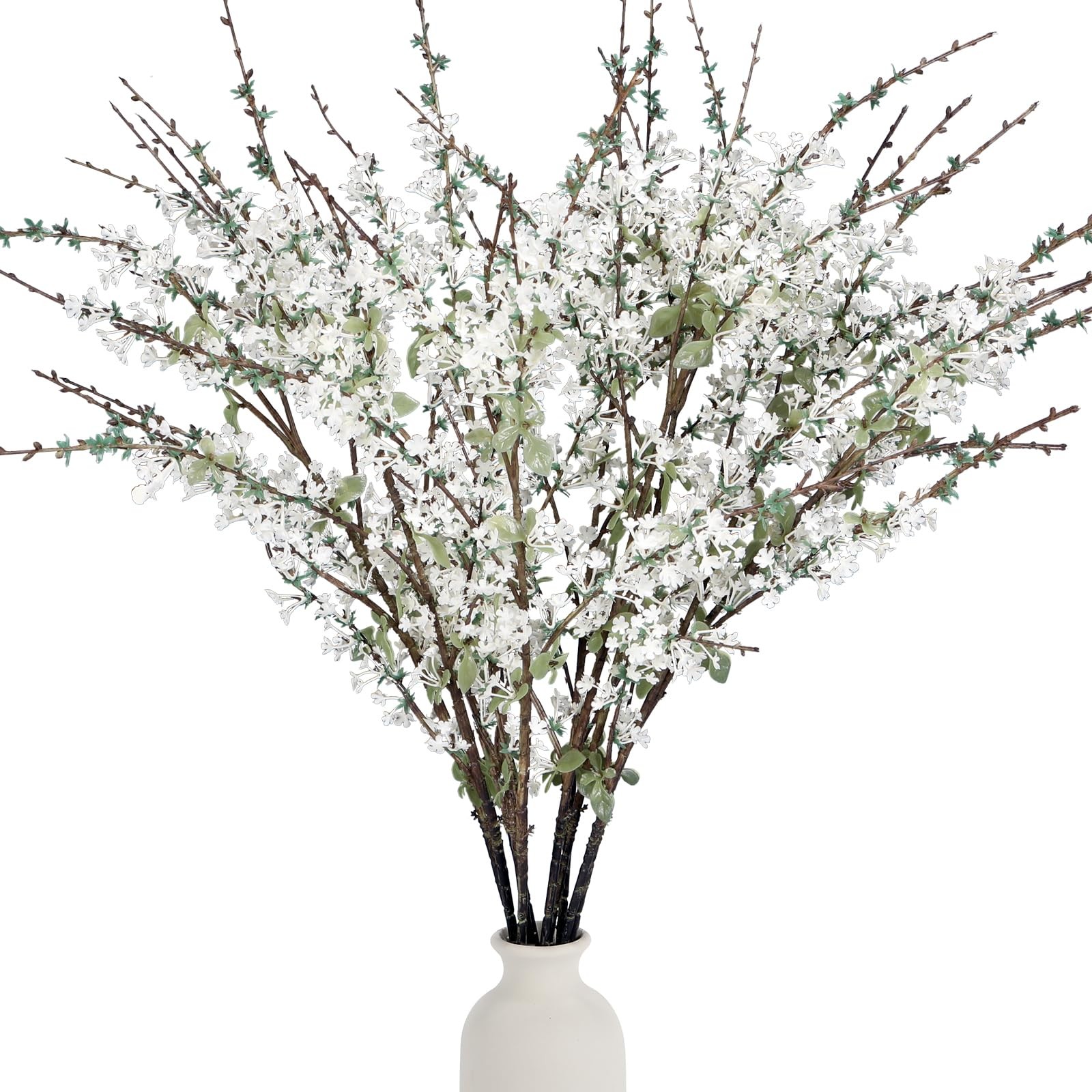 Geegoods White Flowering Branches, 10 Pack 32” Real Touch Artificial Flowers…