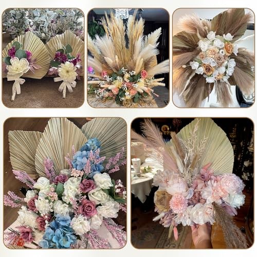 Pcs Boho Dried Pampas Grass Decor Bulk | Large Dried Palm Spears Bunny 105