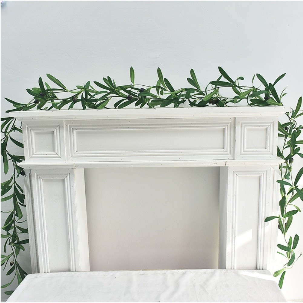 Artificial Olive Branch Garland 180cm with Berries for Room Decoration
