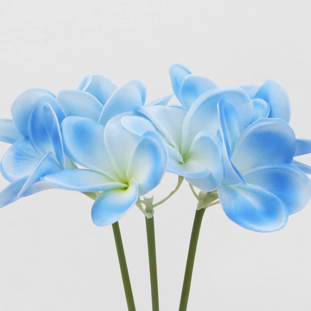 3 PCS Artificial Plumeria Flowers,Real Touch Lifelike Plumeria Frangipani 9 F…