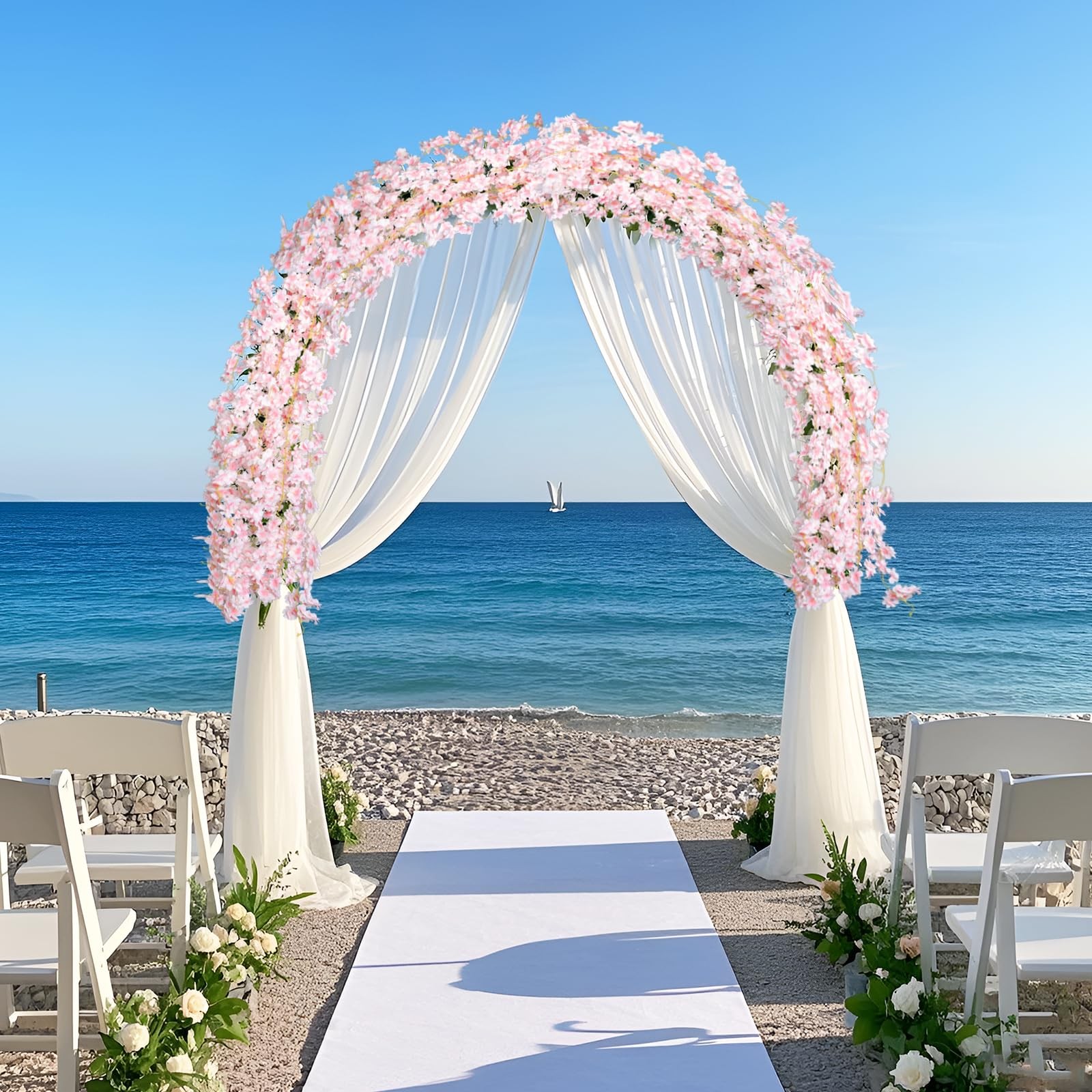 4pcs 23.6 ft Artificial Cherry Blossoms Garland Pink Fake Vines Hanging Silk …