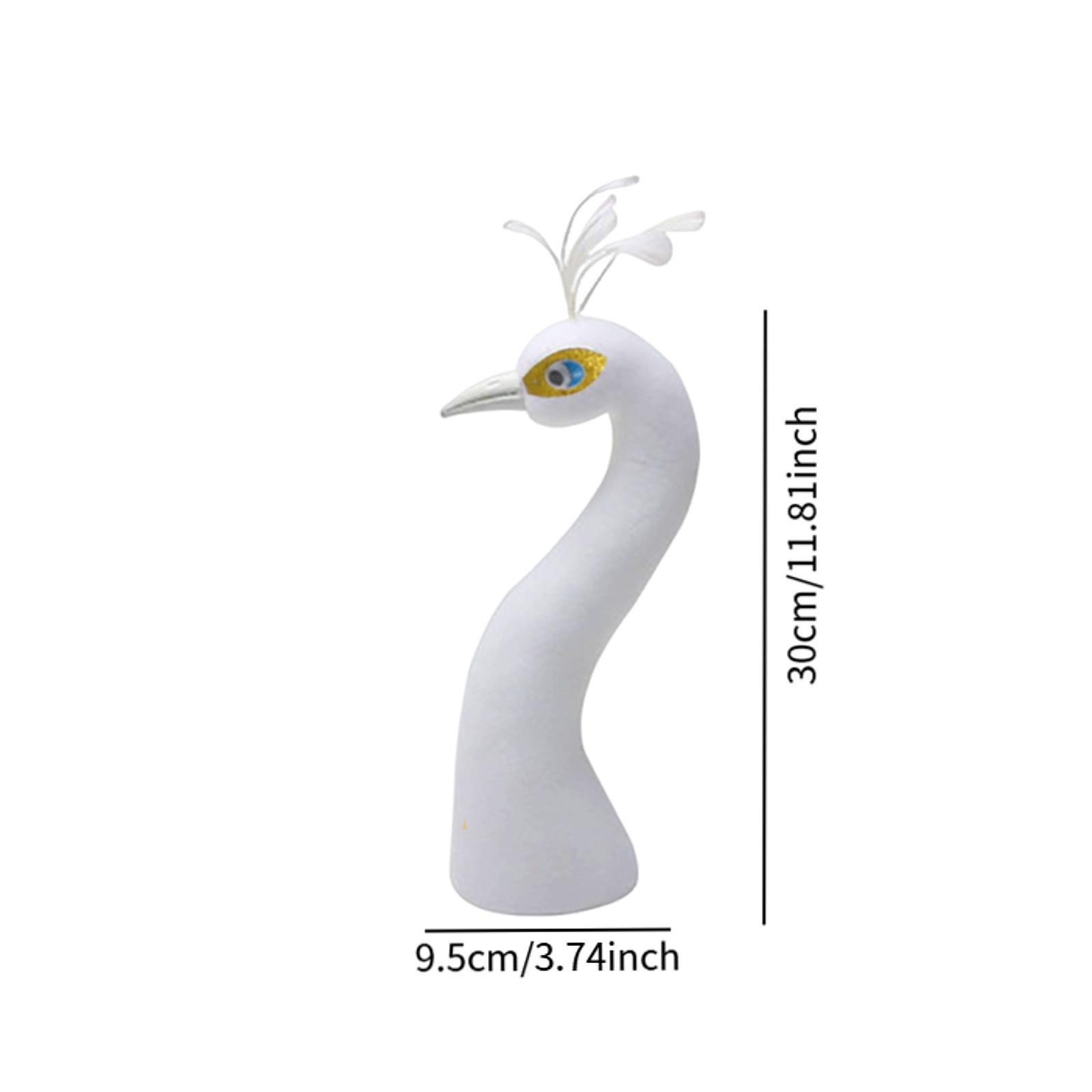 Peacock Mannequin Head Collectible Sculpture Suitable for Home Cabinet Bookshelf
