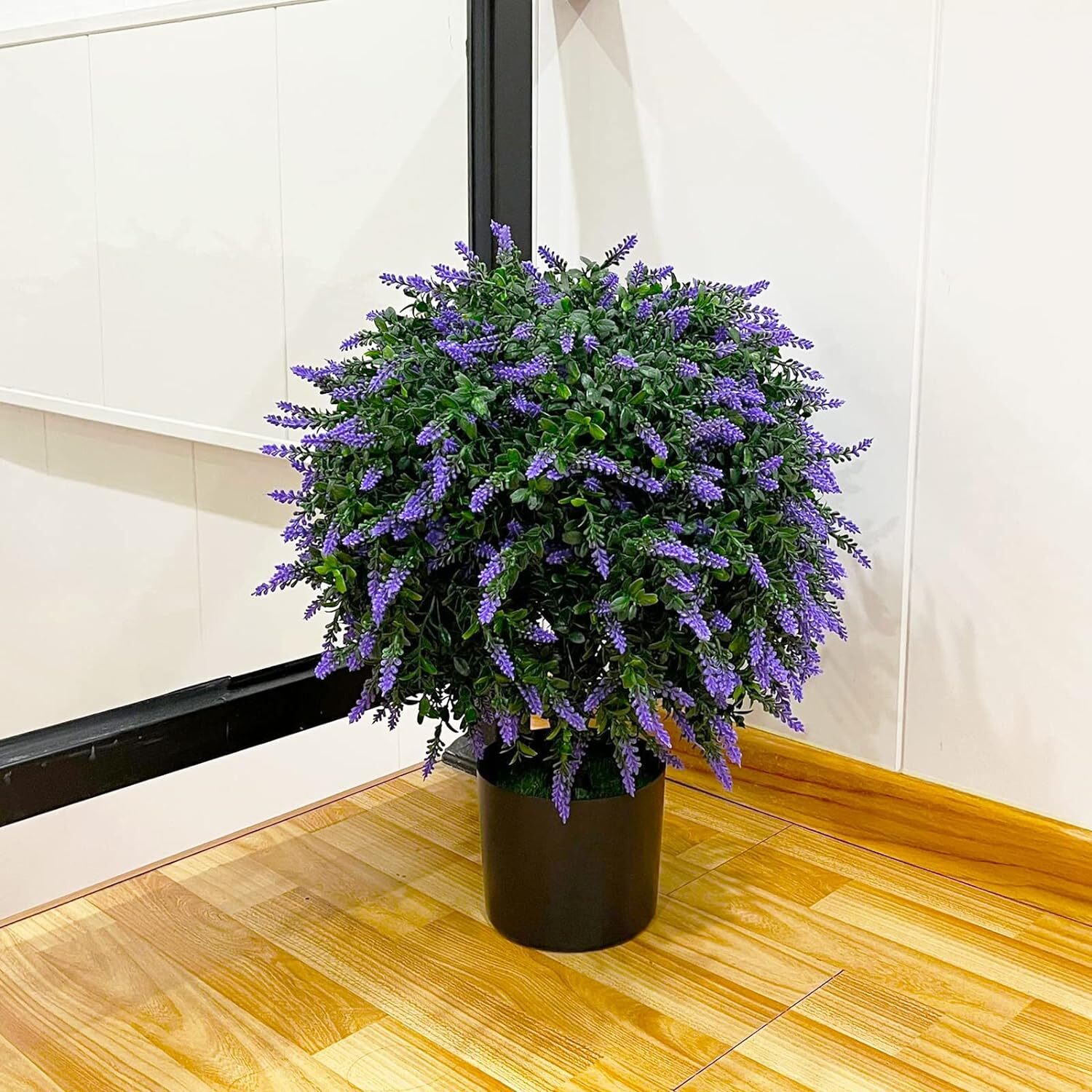 Sunnyglade 21.6″ Tall Artificial Lavender Ball Tree Set