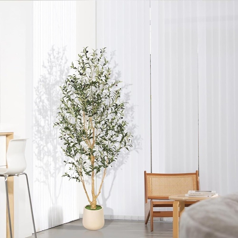 7FT Artificial Olive Tree W/ Pot Bendable Branches Indoor Greenery Decor New