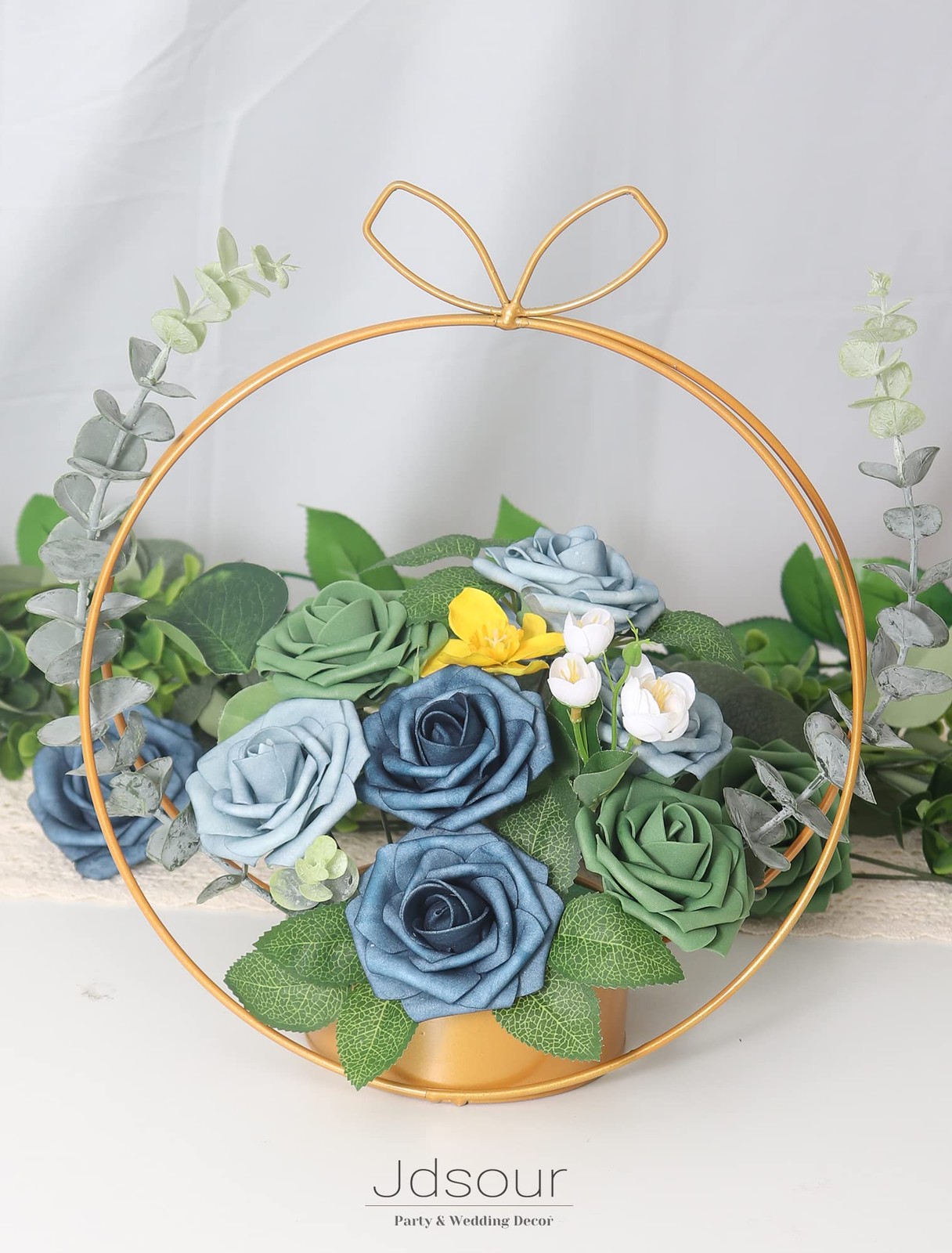 50pcs Artificial Flower，Real Touch Foam Roses w/Stem DIY for Wedding Bouquet …