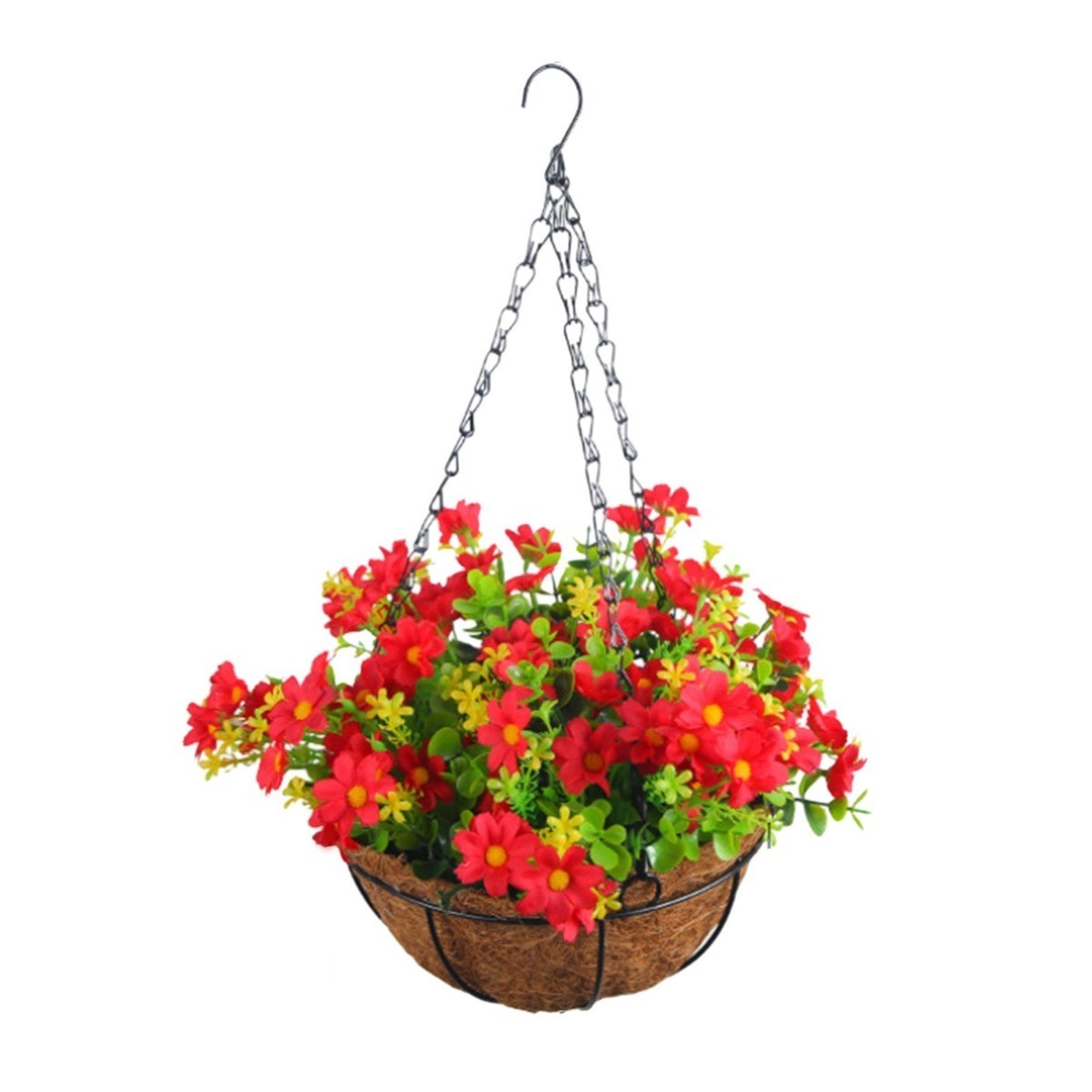 2m/6.5ft Cloth Realistic Display Vibrant Hanging Baskets Flower Basket