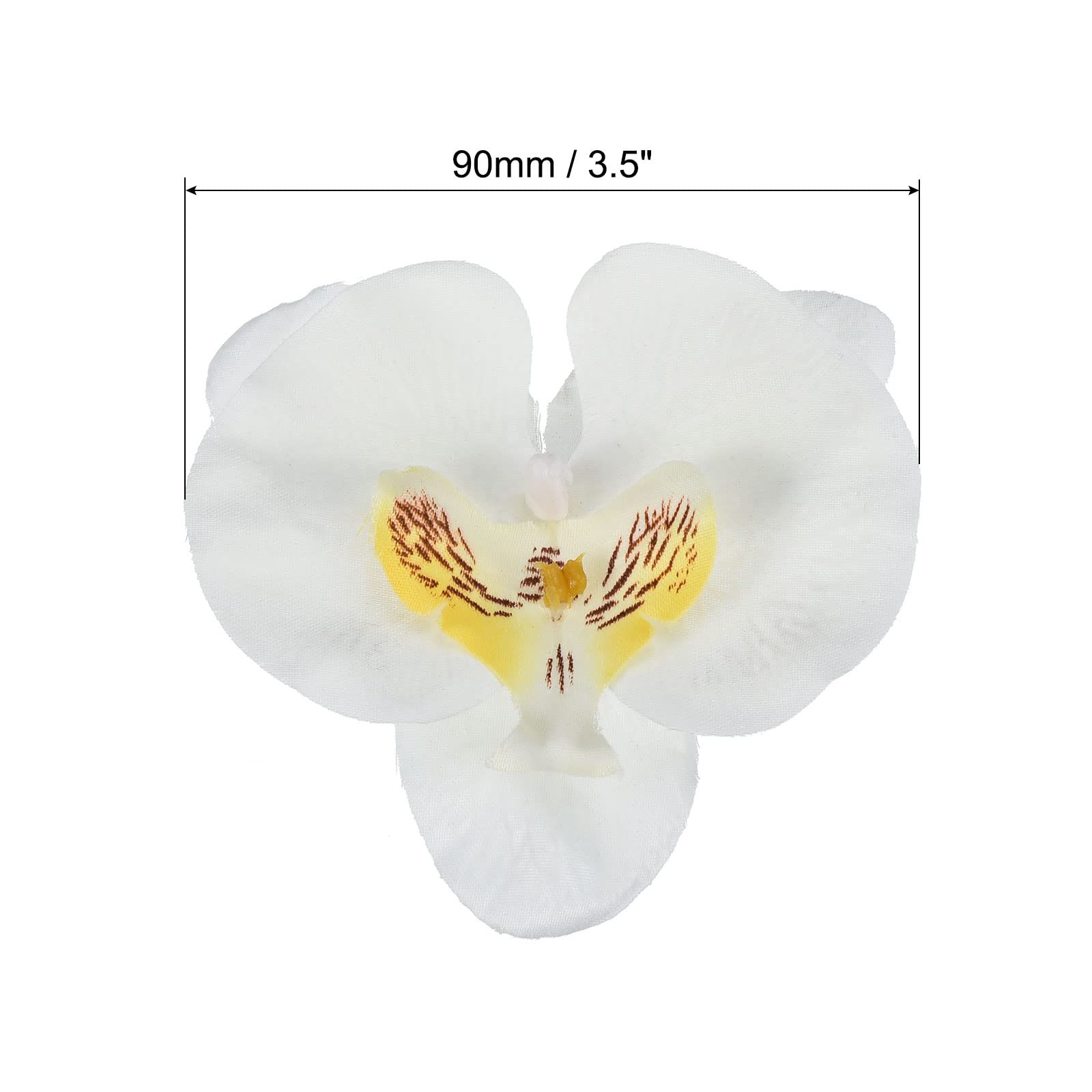 3.5″ Artificial Orchid Flower Heads, 20 Pack Silk Phalaenopsis Fake Butterfly…