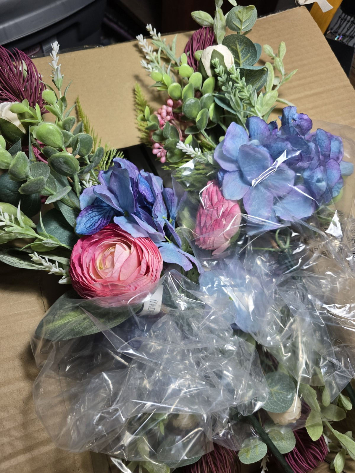 Valerie Parr Hill Rose, Ranunculus & Hydrangea Picks. Set Of 4 NIB. SOLD OUT.