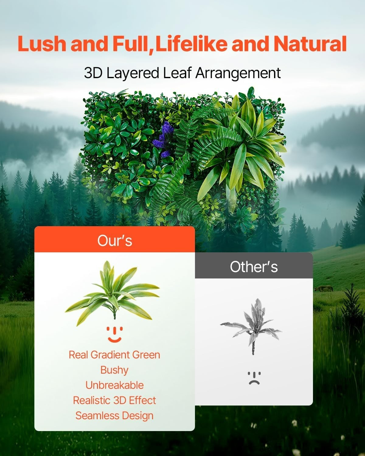 Easy-to-Install 3D Grass Wall Panels for Stunning Greenery Backdrops – 12 Panels