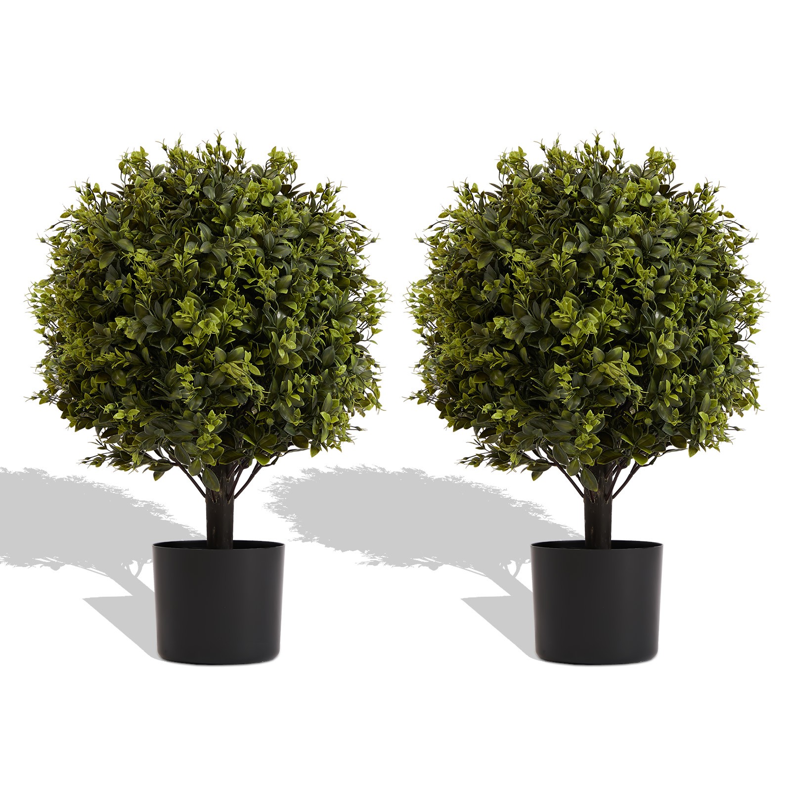 Artificial Ball Topiary Tree in Pot 22″ 2-Piece Set Indoor Outdoor UV