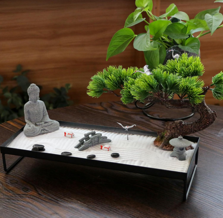 Decoración zen japonesa con jardín de arena y Buda para mesa oficina hogar,Nuevo
