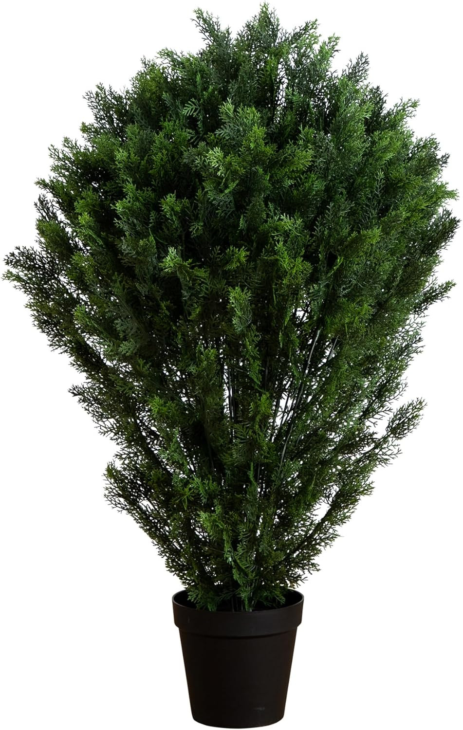 5FT UV Resistant Artificial Cedar Bush for Indoor/Outdoor Décor, Black Pot