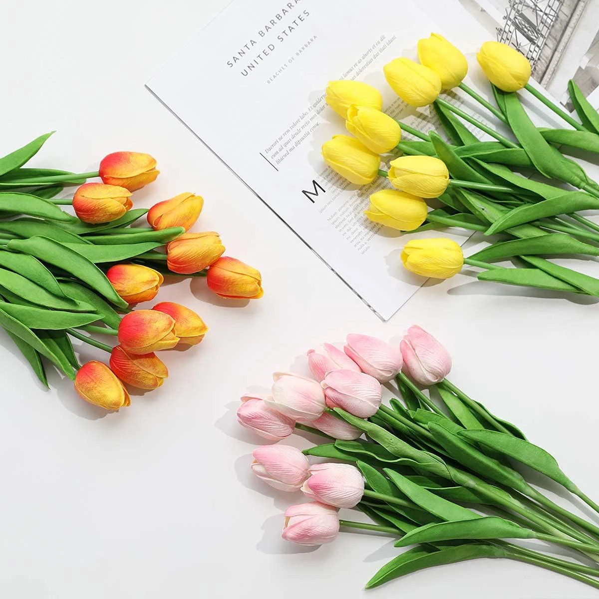 10/30PCS Artificial Flowers Real Touch Tulip Scrapbook Vase Home Decor Wedding G