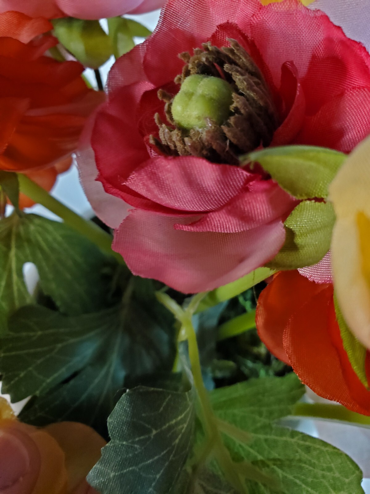 Pier 1 Imports Ranunculus Flower Bouquet Arrangement in Ceramic Pot