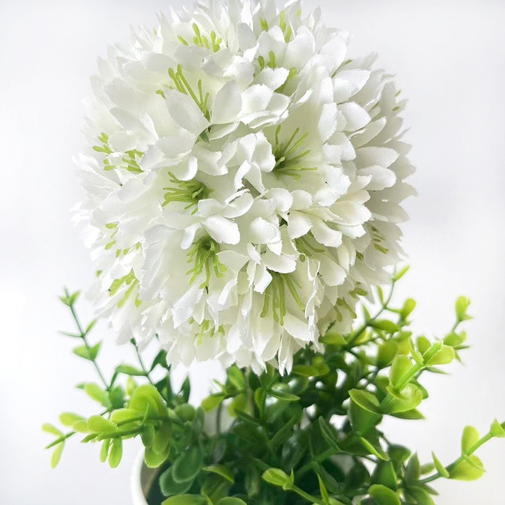 Whimsical Touch Accent Artificial Hydrangea Ball Plastic Flower Arrangement