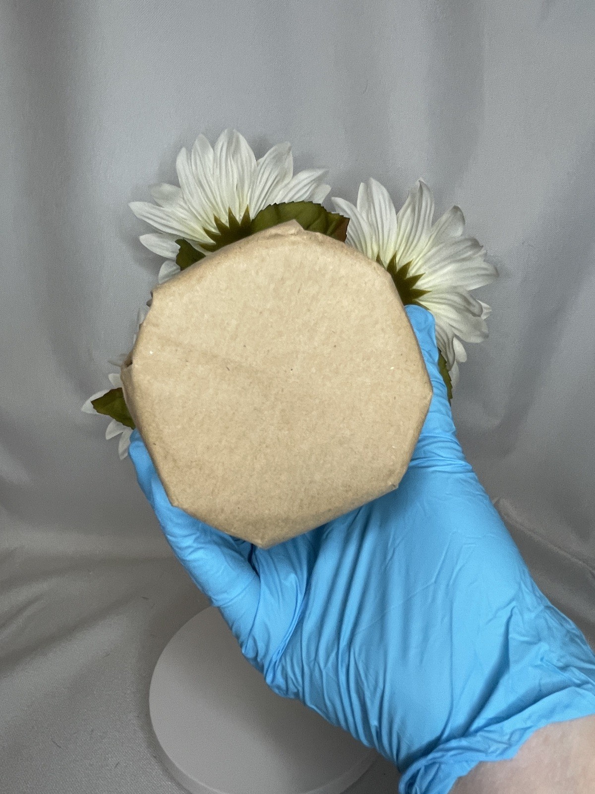 New Ashland Artificial Floral Cream Sunflower 8 Lg Blooms Light Pot 9”x12” HOM18