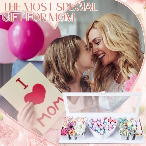 6 Pcs Flower Gift Box Set – Letter Shaped Fillable Cardboard for Mother’s Day, D