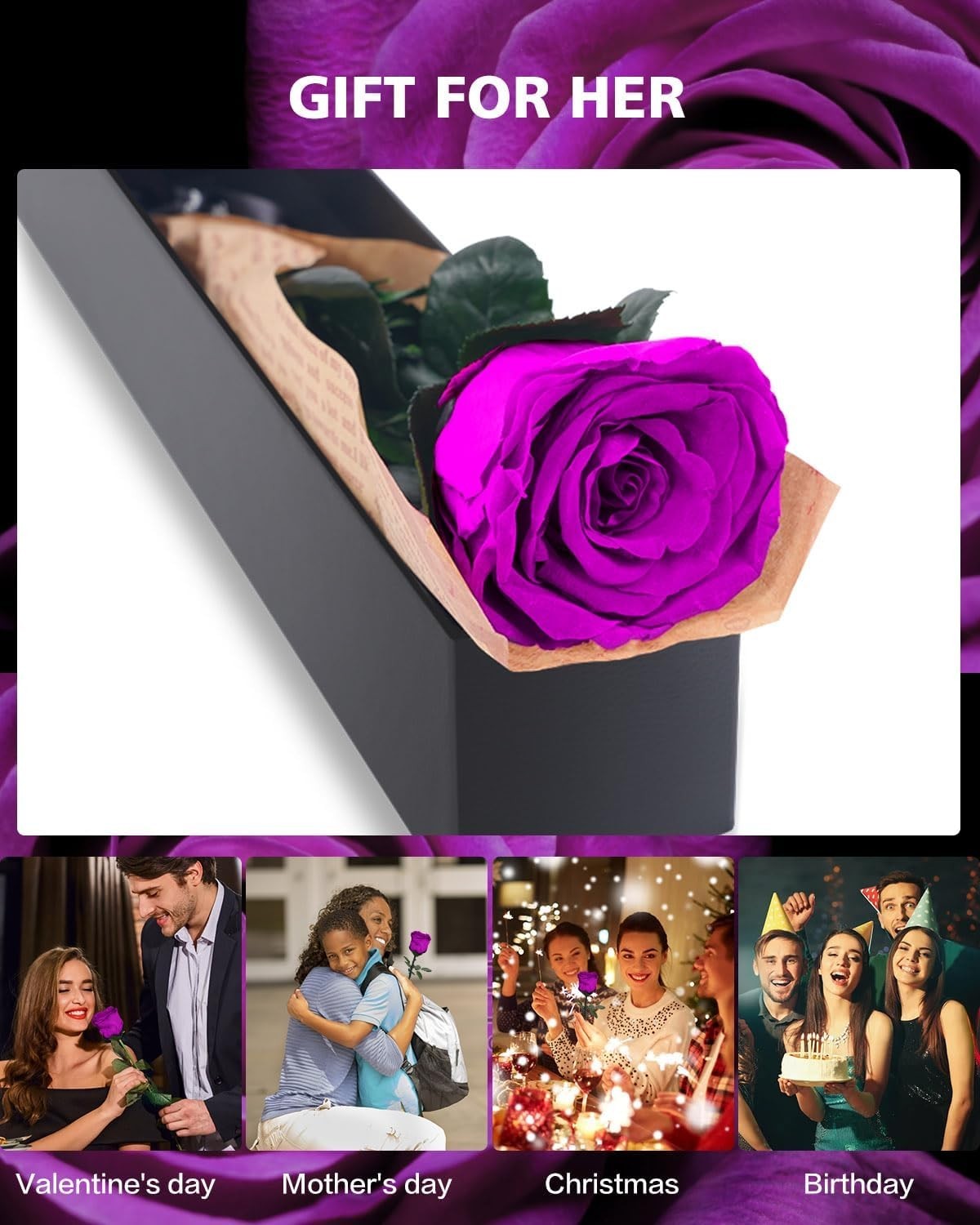 Preserved Flower Rose Gift for Women – Roses for Girlfriend, Grandma, Mom, Wife