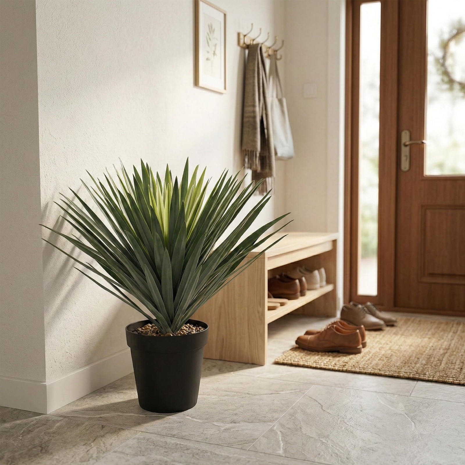 27 Inches Artificial Agave Plant for Indoor & Outdoor – Large Fake Agave Plan…