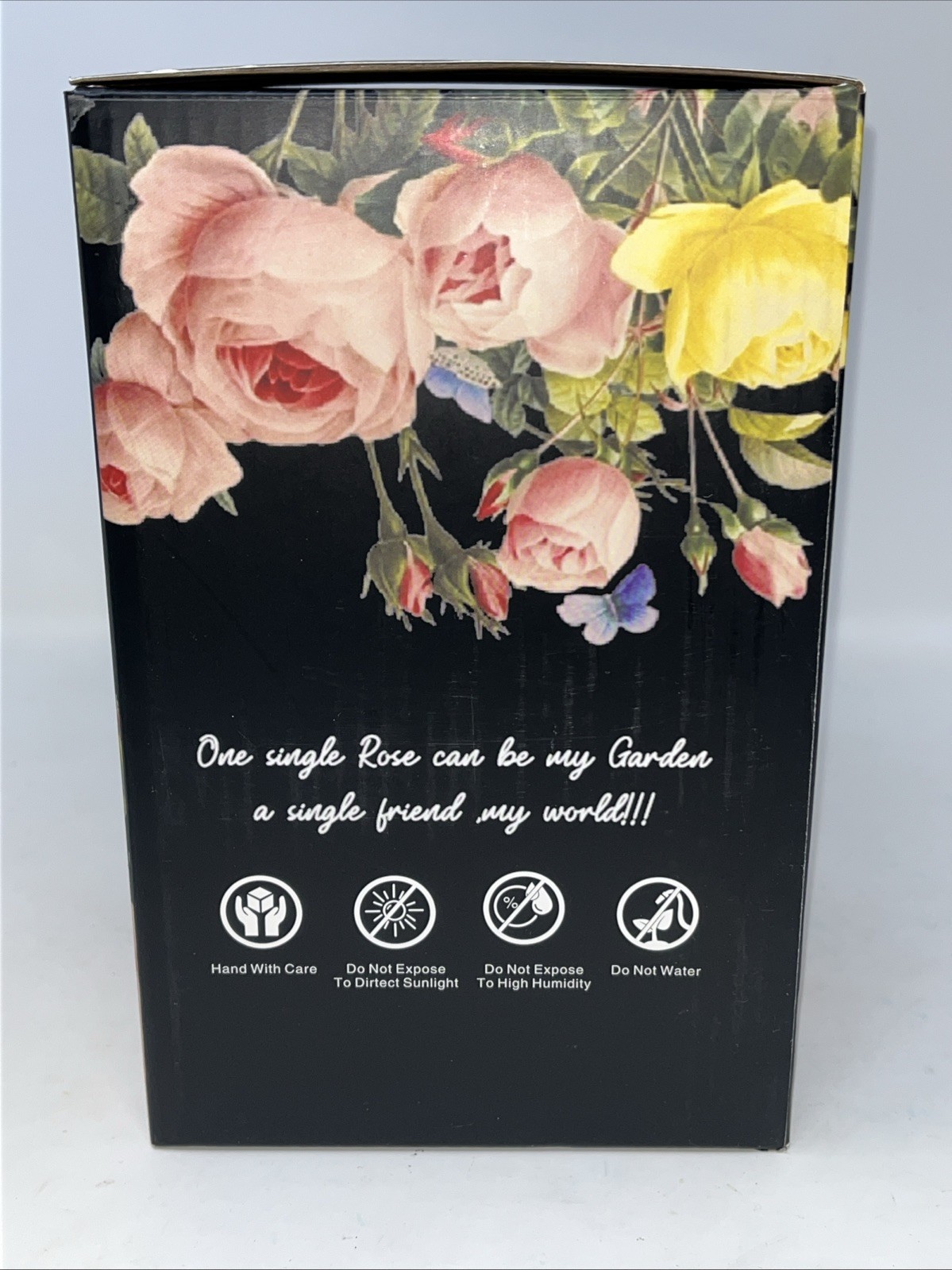 Glass Dome Preserved Roses Flowers in Lighted Wood Base