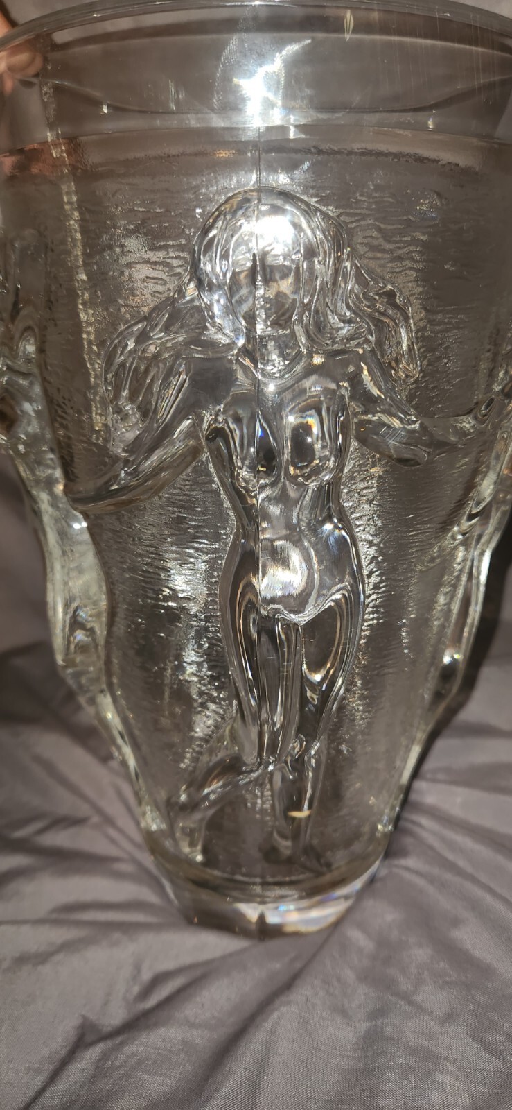3D Dancing Nude Women Flower Vase HEAVY THICK GLASS