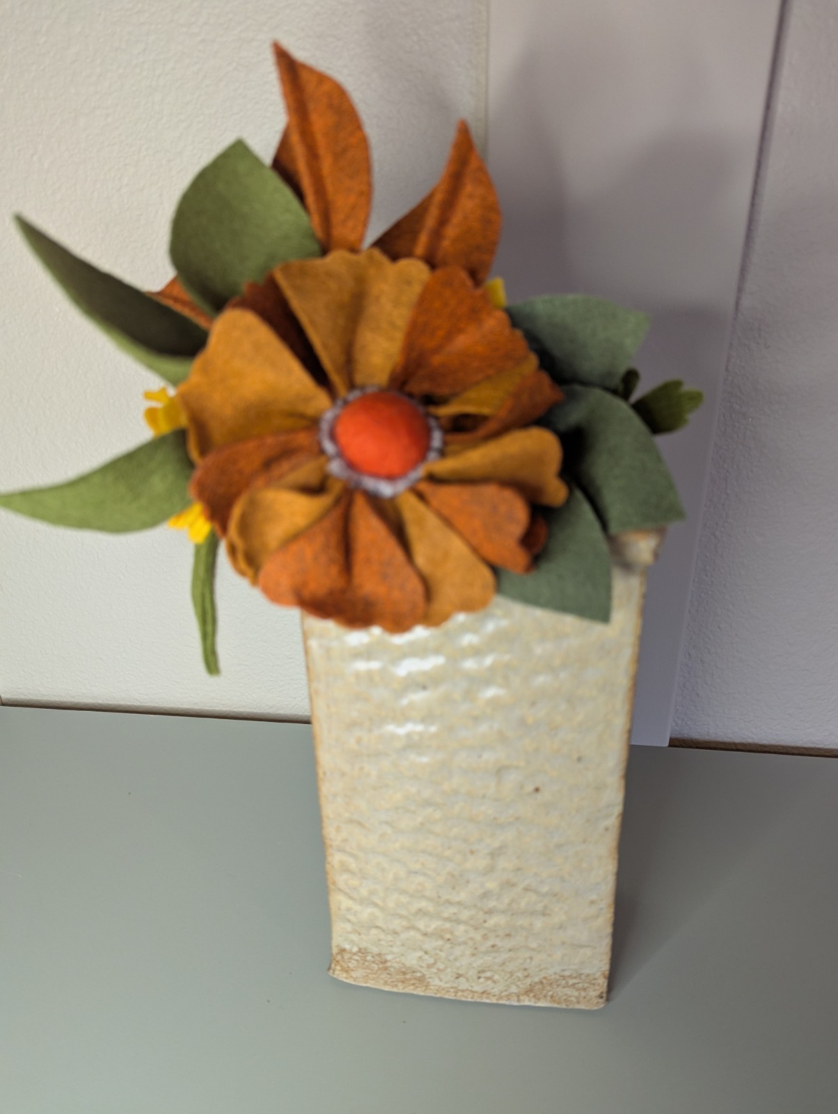 Beautiful Hand Cut Wool Blend Felt Flower Bouquet Gift Wrapped/Great Gift Idea!