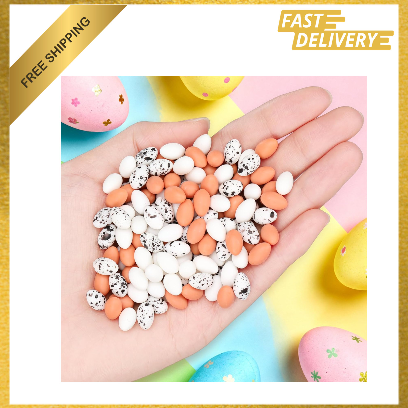 120 Pcs Artificial Mini Bird Eggs Decoration Resin Creative Crafts Party Garden