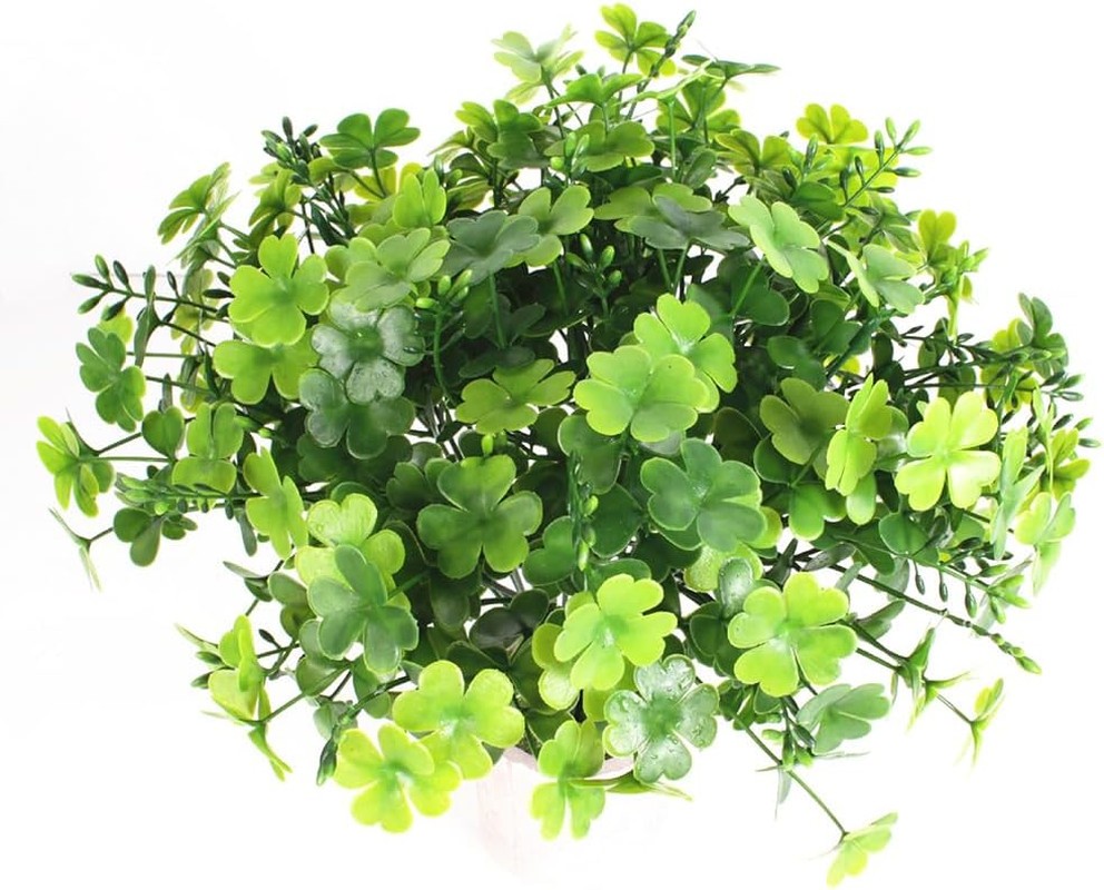 5-Piece Artificial Shamrock Flower Bush for St. Patrick’s Day Decor