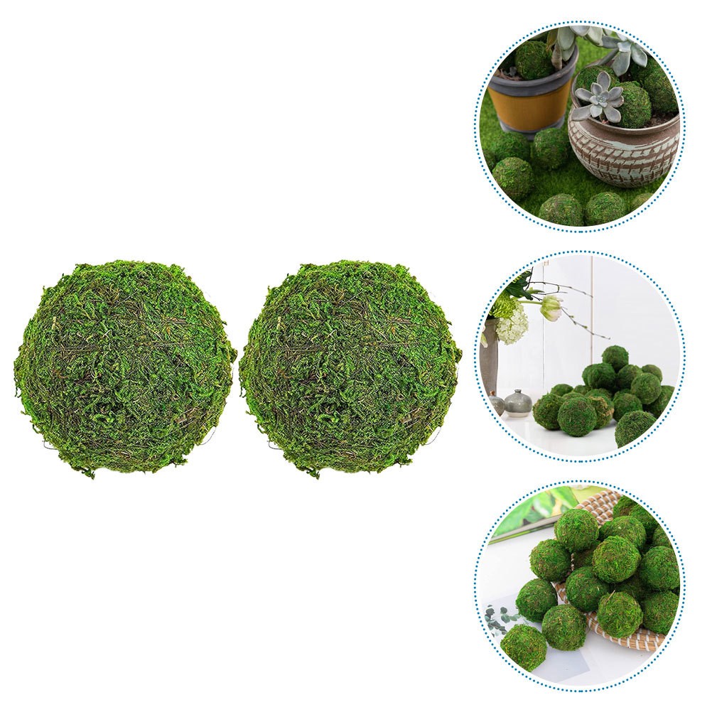 2 Pcs Vase Bowl Filler Faux Container Fillers Green Decorative Balls Grass